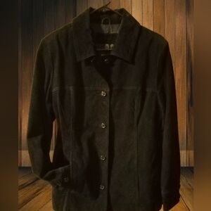 Women's Black Genuine Leather Jacket By Jaclyn Smith